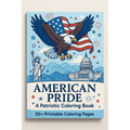 Patriotic coloring book cover with American flag and bald eagle illustration – American Pride by Distar