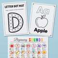 Printable tracing, counting, sorting, alphabet and number worksheets for early learners